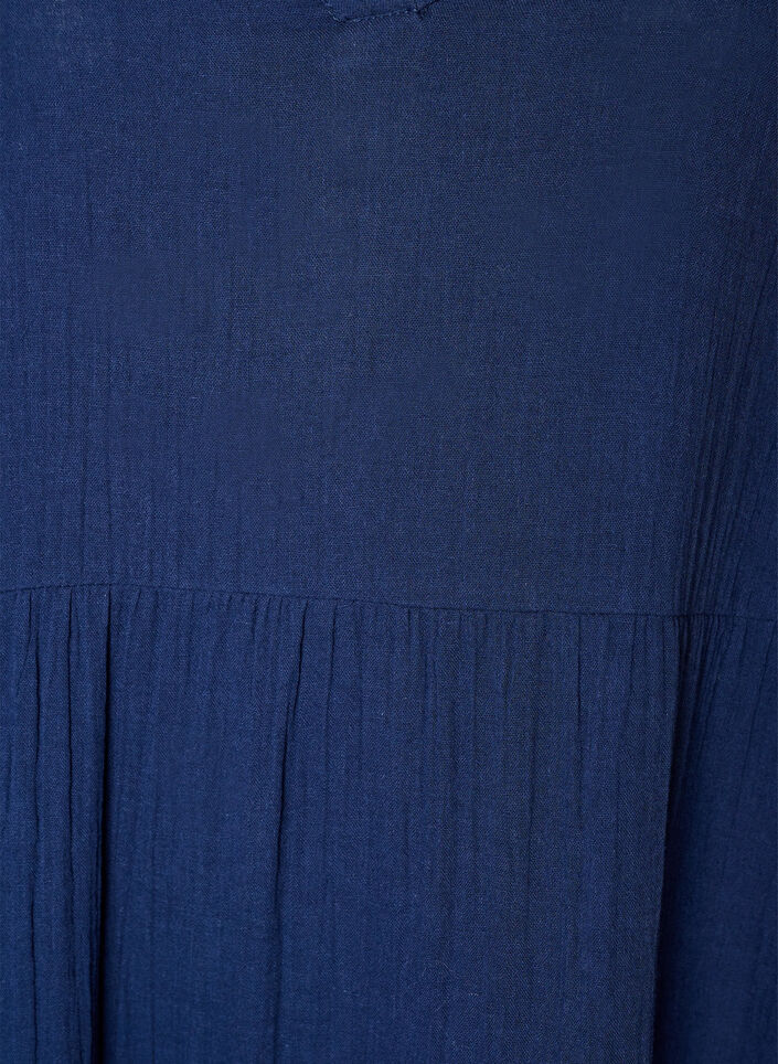 A-line midi dress in cotton muslin, Blue, Packshot image number 2