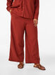 Wide-leg linen and viscose trousers, Red, Model image number 2