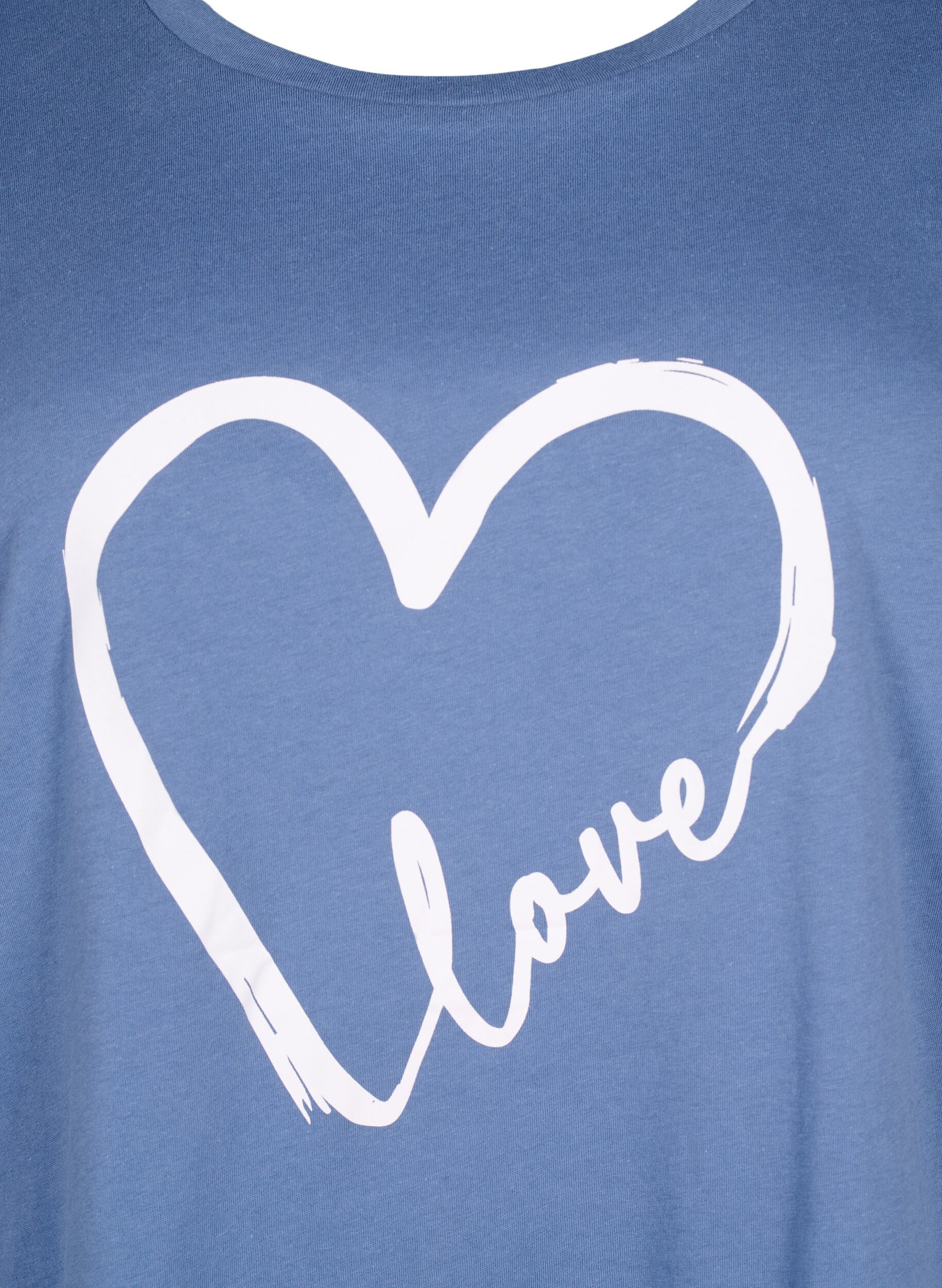 Zizzifashion Crew neck cotton T-shirt with print, Moonlight W.Heart L., Packshot image number 2
