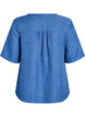 V-neck shirt blouse with short sleeves, Blue, Packshot image number 1