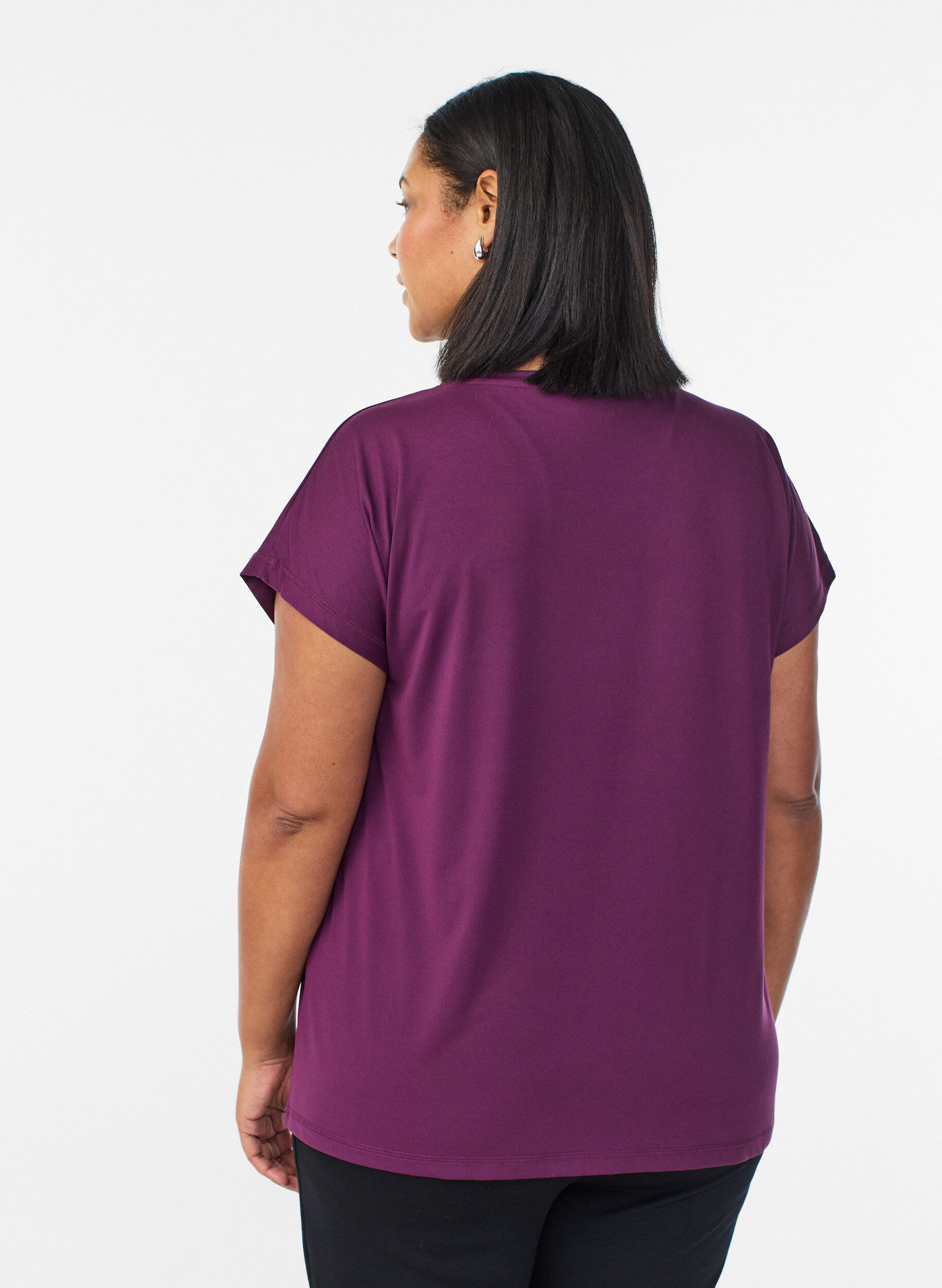 Zizzifashion Solid-coloured training T-shirt, Purple, Model image number 2