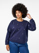 Sweatshirt with eyelets, Blue, Model image number 0