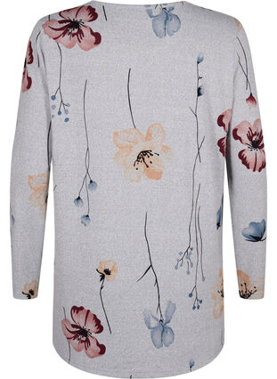 Floral blouse with long sleeves, LGM Flower AOP, Packshot image number 1
