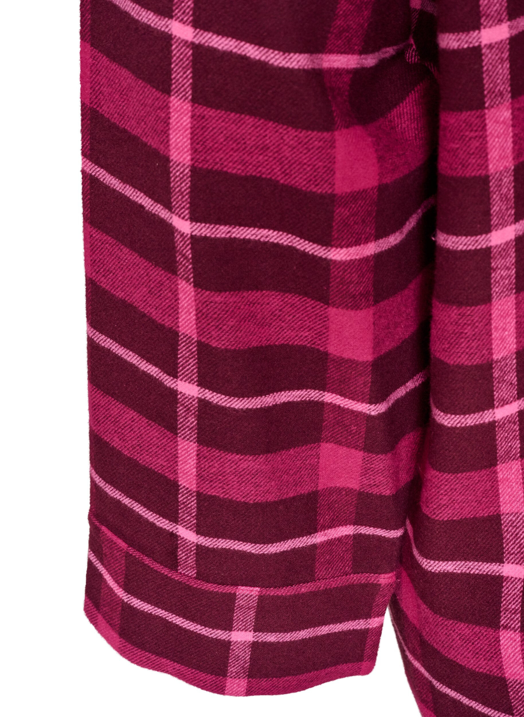 ZizzifashionChecked cotton pyjama shirt with long sleeves, Red, Packshot image number 3
