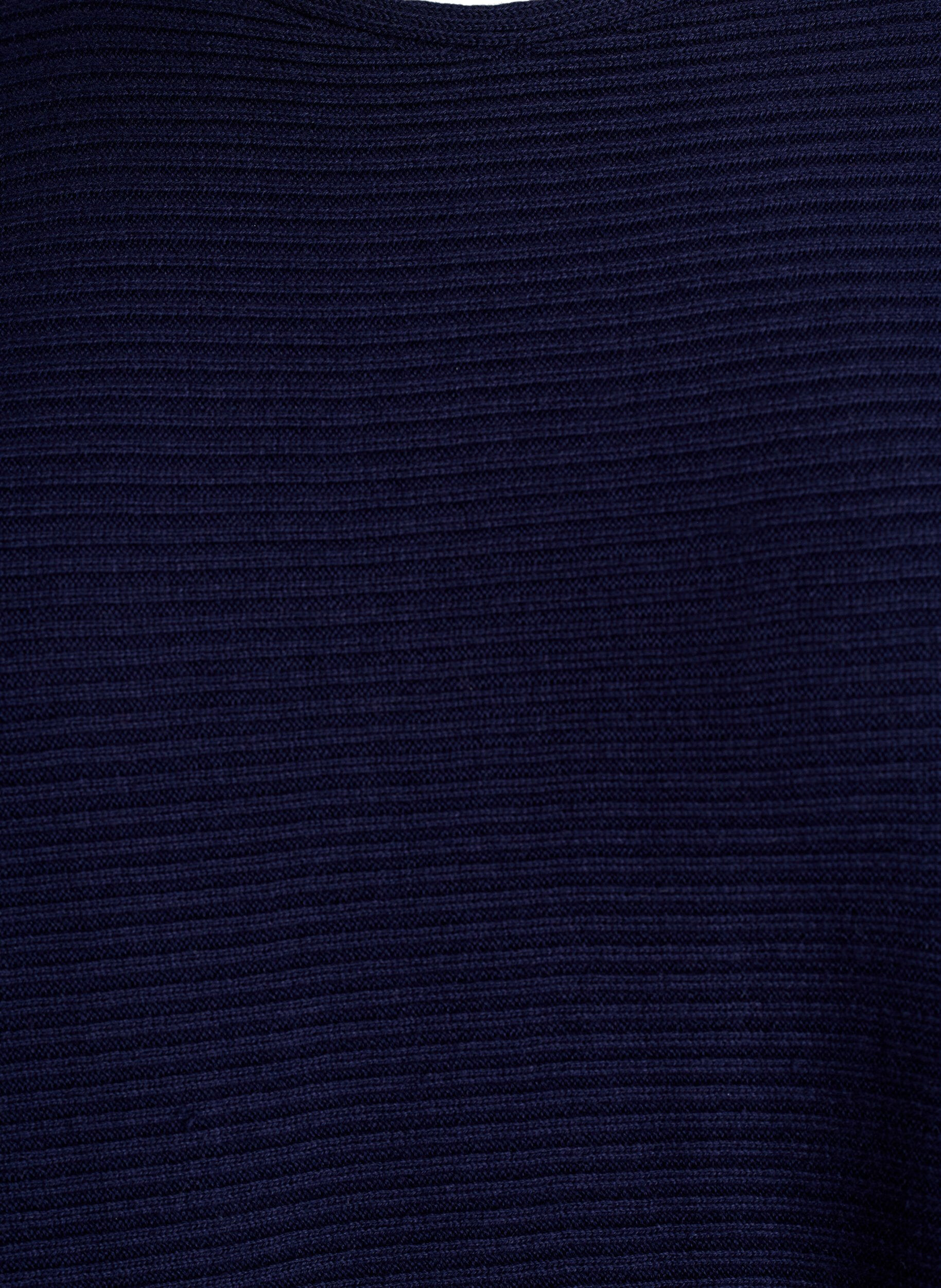 Zizzifashion Knitted top with a boat neck and 1/2 sleeves, Blue, Packshot image number 2