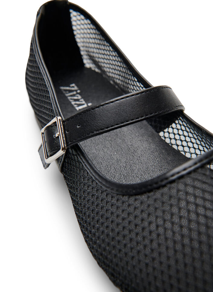 Mesh ballerina with strap, Black, Packshot image number 3