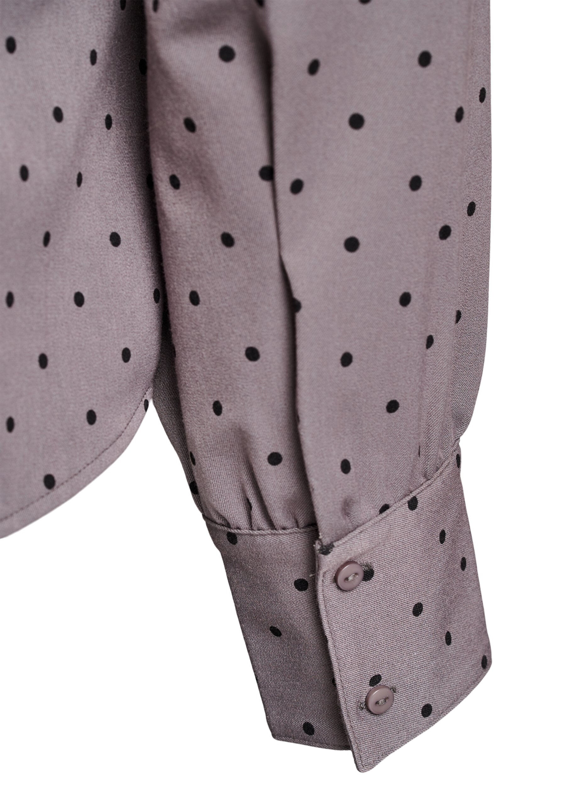 Zizzifashion Shirt with collar and dots, Grey, Packshot image number 3