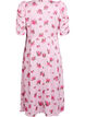 Floral midi dress with puff sleeves, Pink, Packshot image number 1