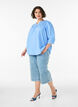 Blouse with smock and 3/4 sleeves, Blue, Model image number 1