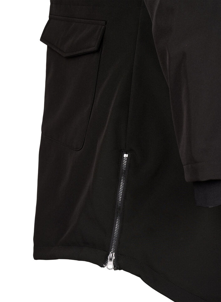 Water-repellent softshell jacket with quilted lining, Black, Packshot image number 4