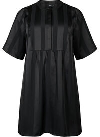 A-line dress with stripes and 1/2 sleeves