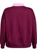 Organic cotton sweatshirt with collar and contrast print, Dark Bordeaux, Packshot image number 1