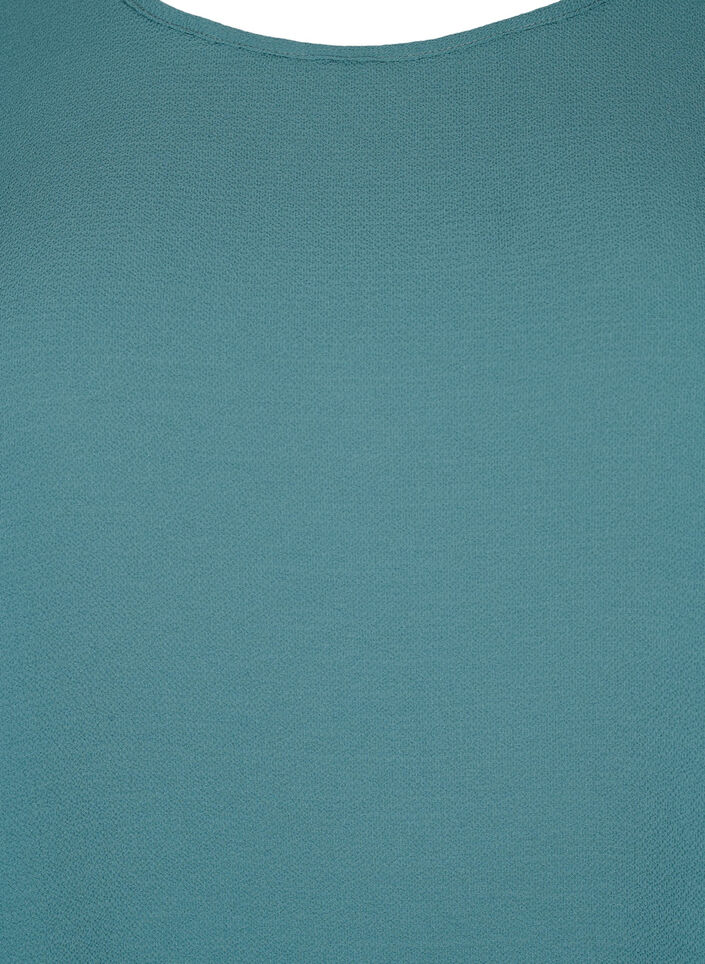 Blouse with short sleeves and a round neckline, Green, Packshot image number 2