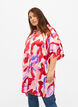 Long satin shirt with print, Geranium Graphic AOP, Model image number 0