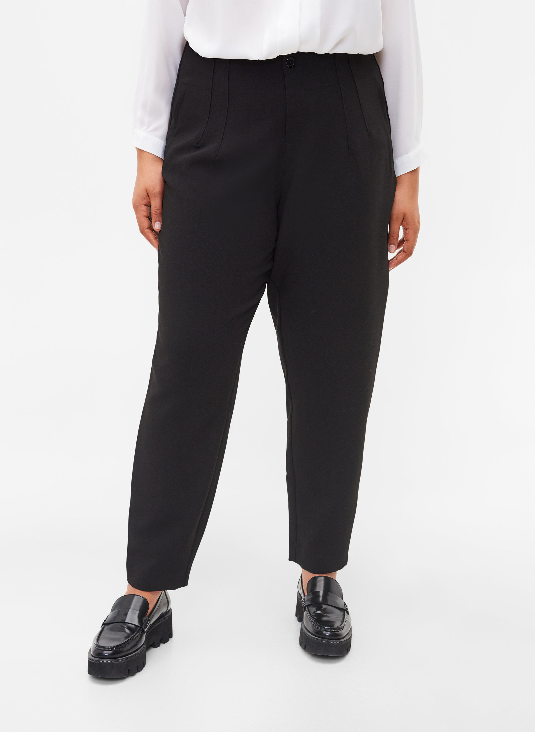 ZizzifashionClassic high-waisted trousers, Black, Model image number 2