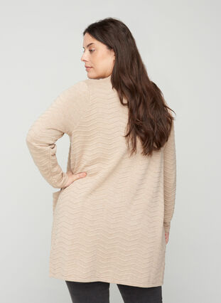 Long knit cardigan with a pattern, Nomad as sample, Model image number 1