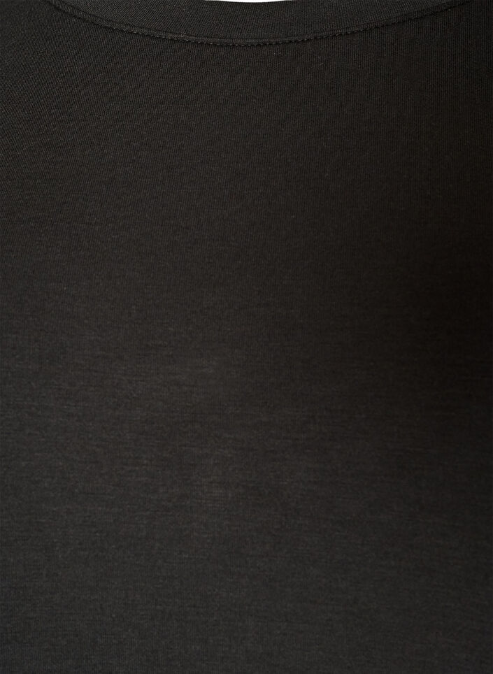 Long-sleeved jersey blouse with a round neck, Black, Packshot image number 2