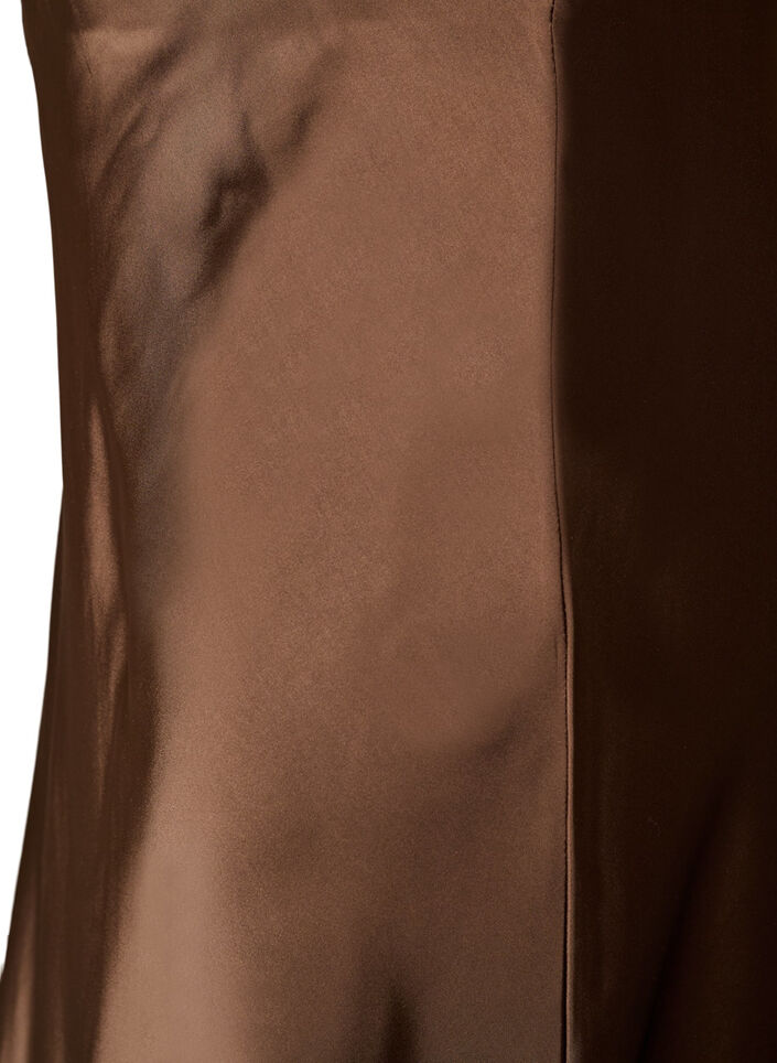 Satin midi skirt, Brown, Packshot image number 2