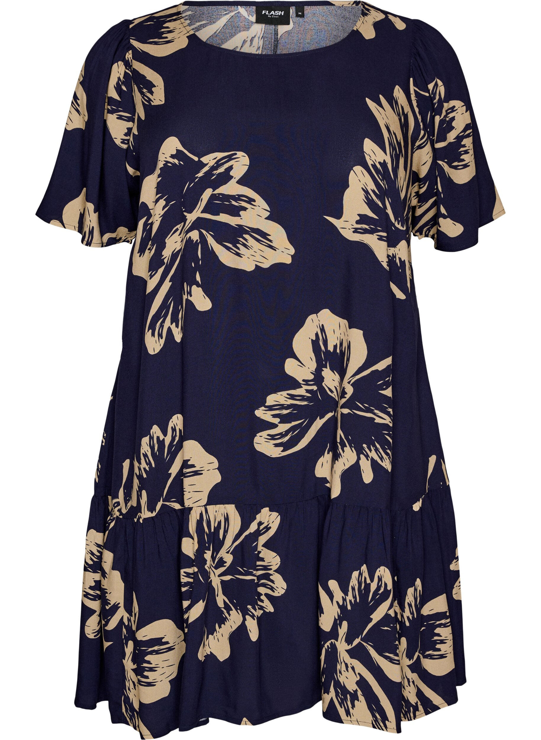 Zizzifashion Dress in viscose with cutline, Blue, Packshot image number 0