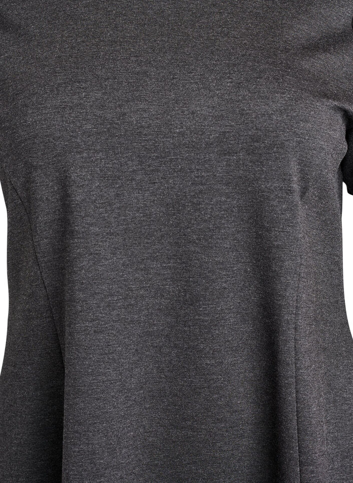 Short A-line jersey dress, Dark Grey, Packshot image number 2