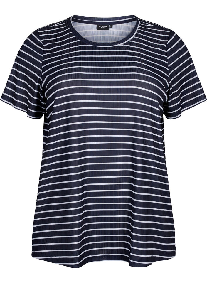 FLASH - T-shirt with stripes, Night S. W. Stripe, Packshot image number 0