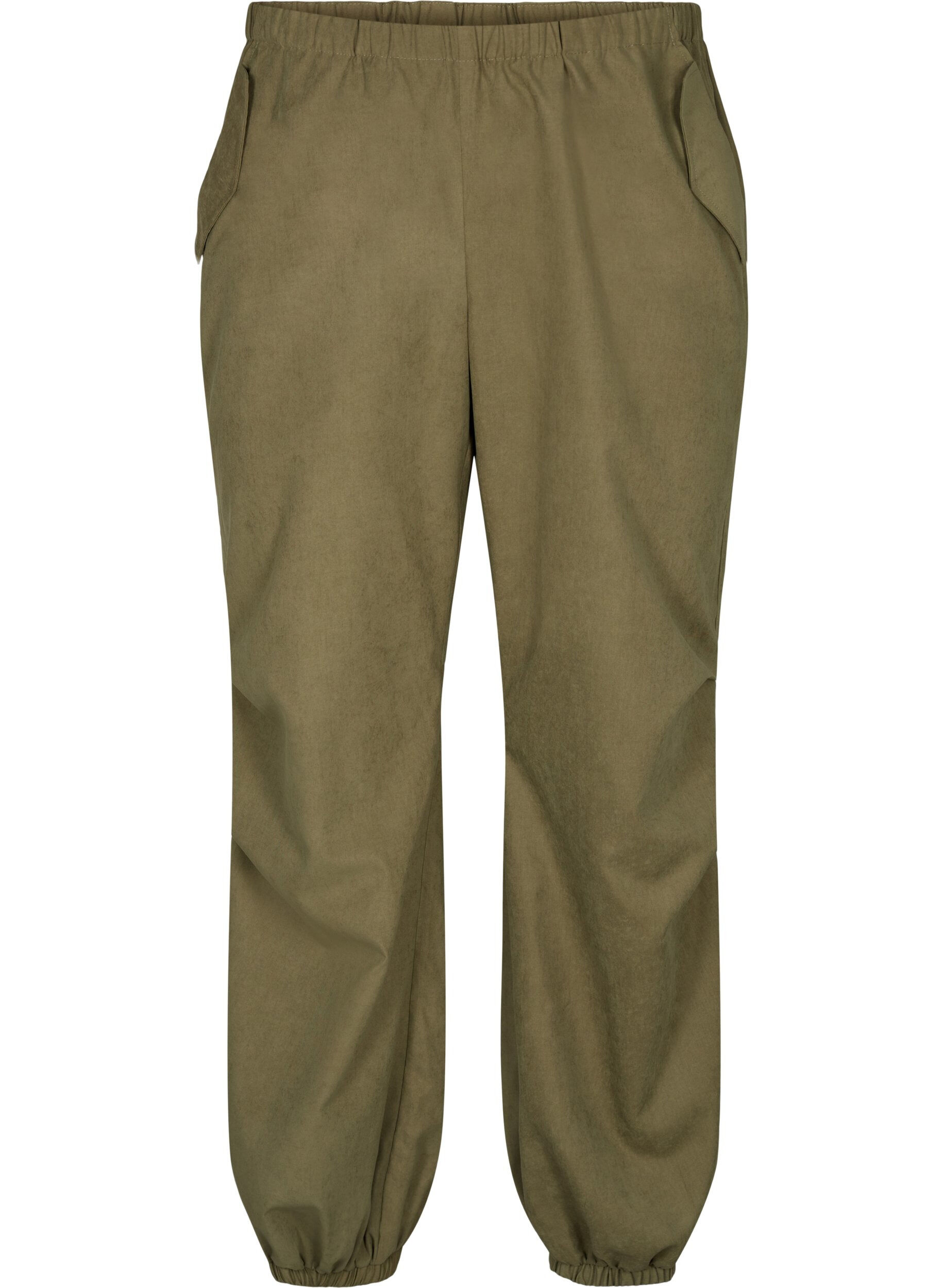 Zizzifashion Tapered fit pants with elastic, Martini Olive, Packshot image number 0