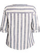 Cotton shirt blouse with V-neck, Blue, Packshot image number 1