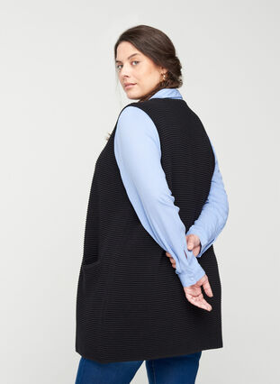 Knitted vest with pockets, Black, Model image number 1