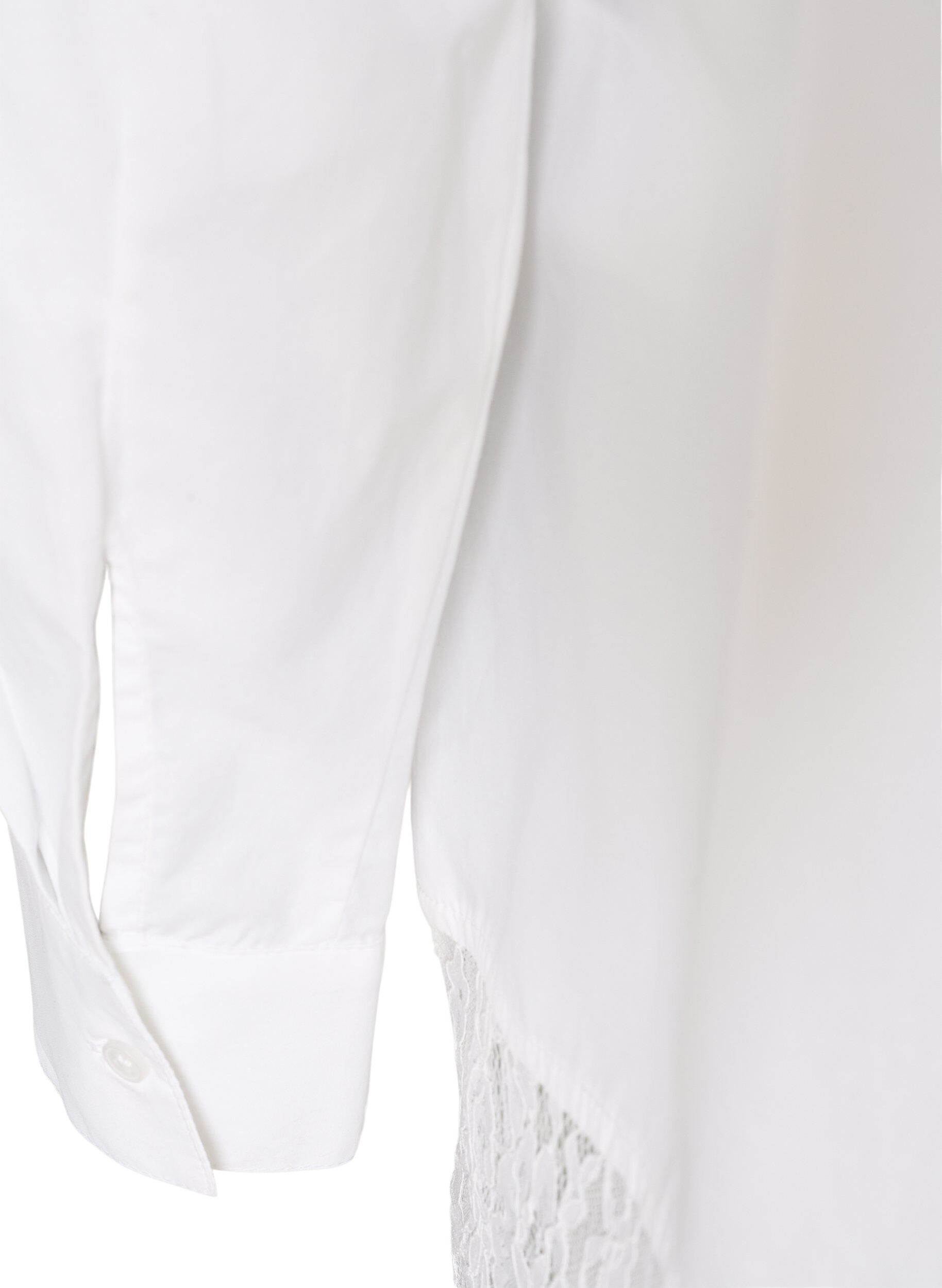 ZizzifashionLoose shirt with a wide lace trim, White, Packshot image number 3