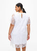 Short-sleeved lace party dress, Bright White, Model image number 1