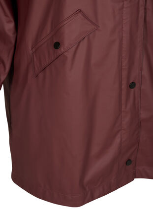 Rain jacket with hood and button fastening, Bitter Chocolate, Packshot image number 3