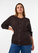 Cardigan with round buttons, Brown, Model image number 0