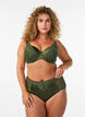 Hipster string with lace and microfibre, Green, Model image number 0