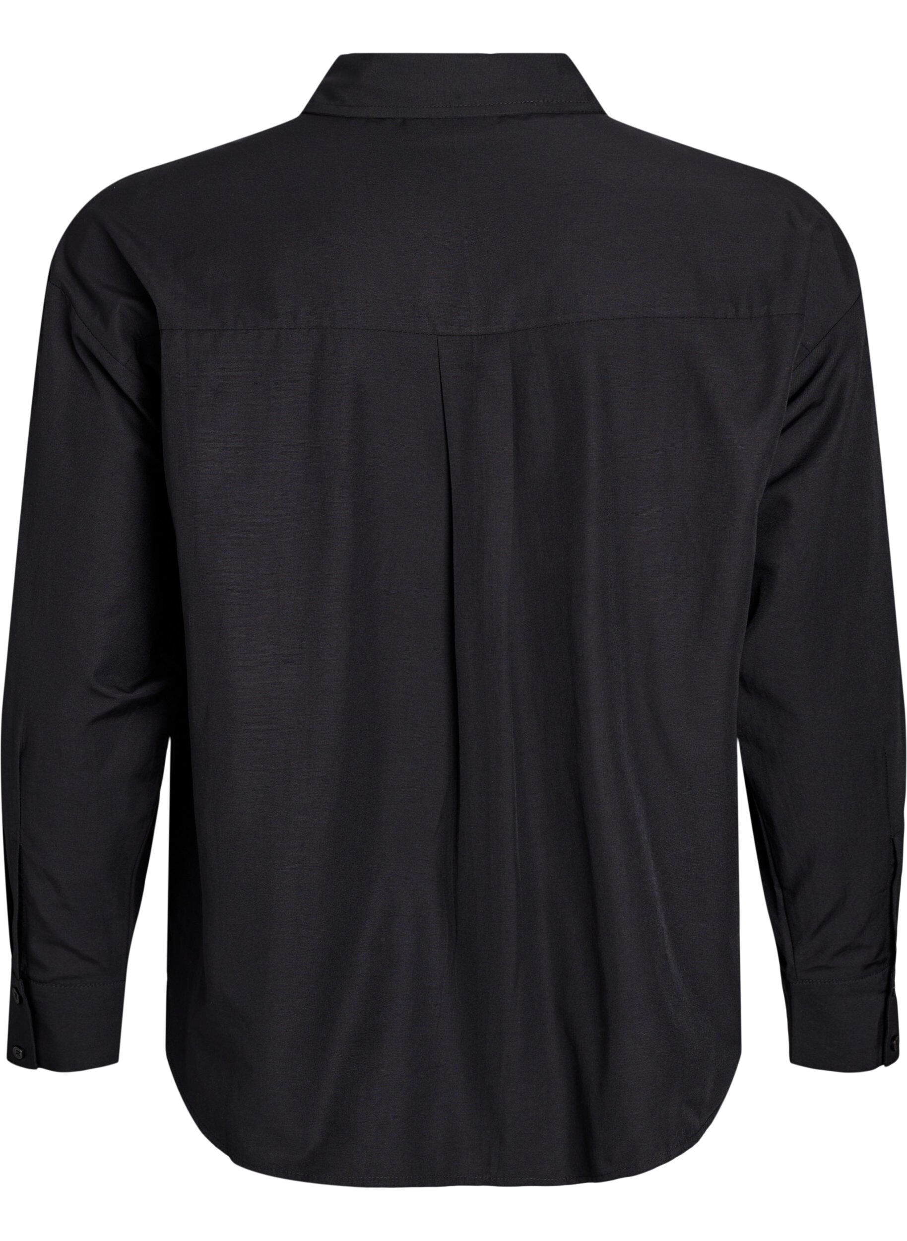 Zizzifashion Loose shirt with sporty stripes on the sleeves, Black, Packshot image number 1