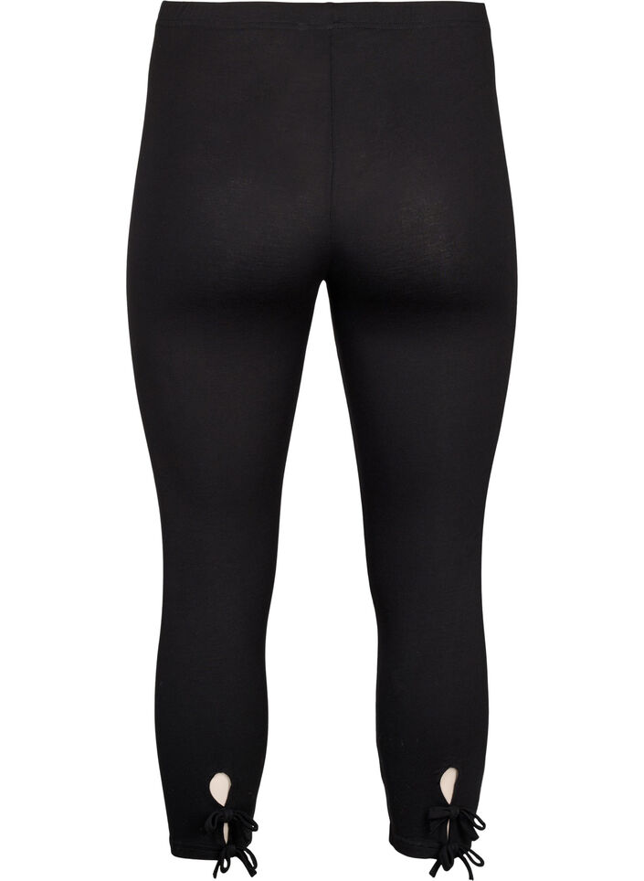 3/4 leggings in viscose with bow, Black, Packshot image number 1