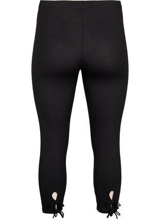3/4 leggings in viscose with bow, Black, Packshot image number 1