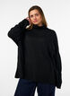 Turtleneck jumper with a loose fit, Black, Model image number 0