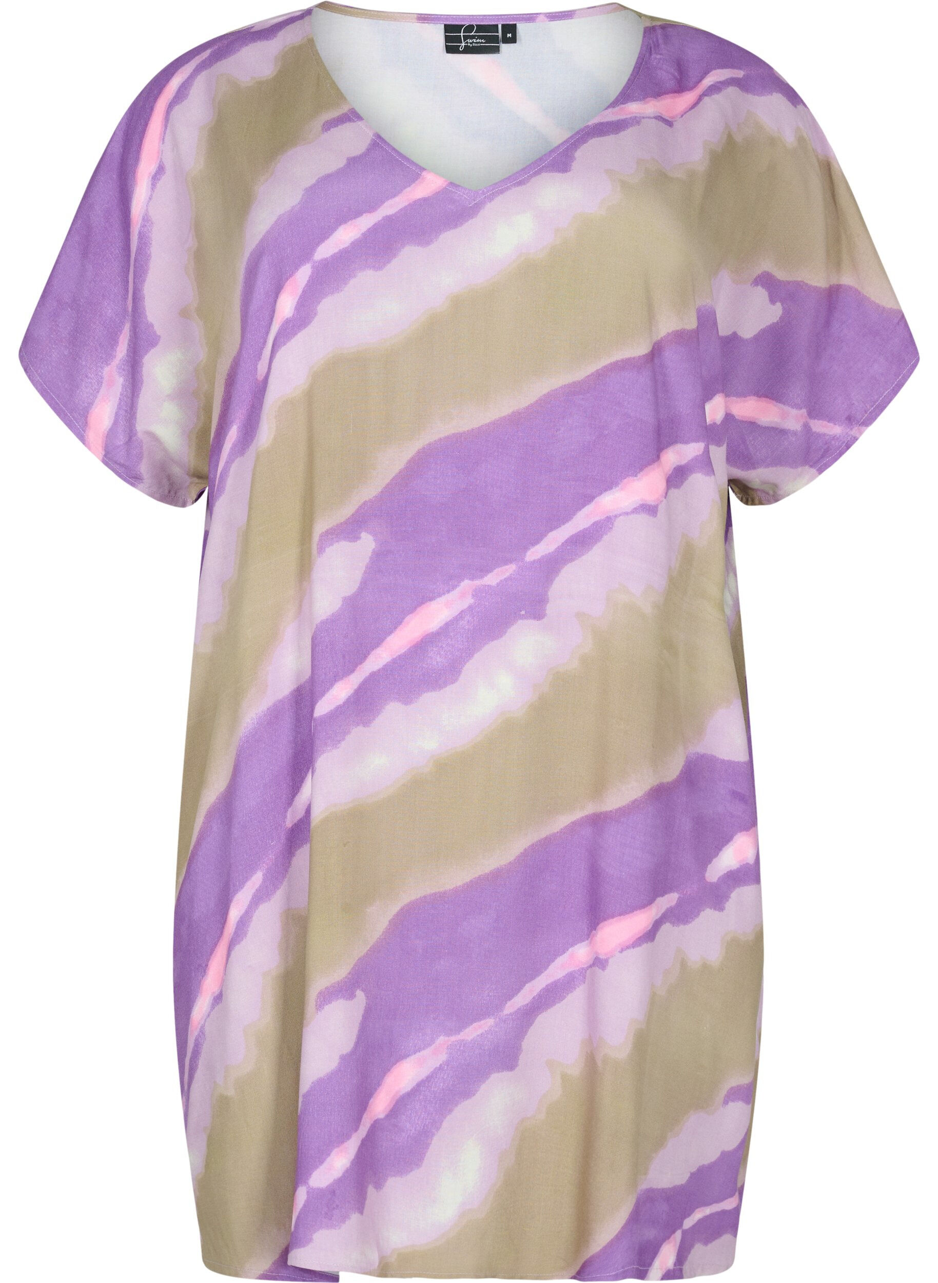 Zizzifashion Printed beach dress in viscose, Fantom Print, Packshot image number 0