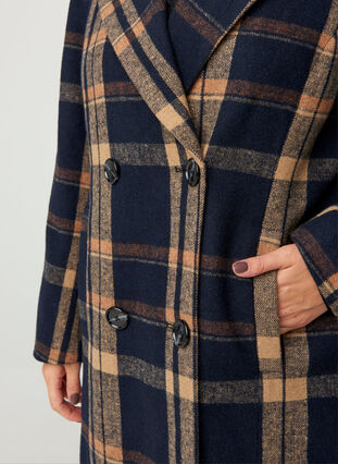 Long checked jacket, Night Sky Comb, Model image number 2