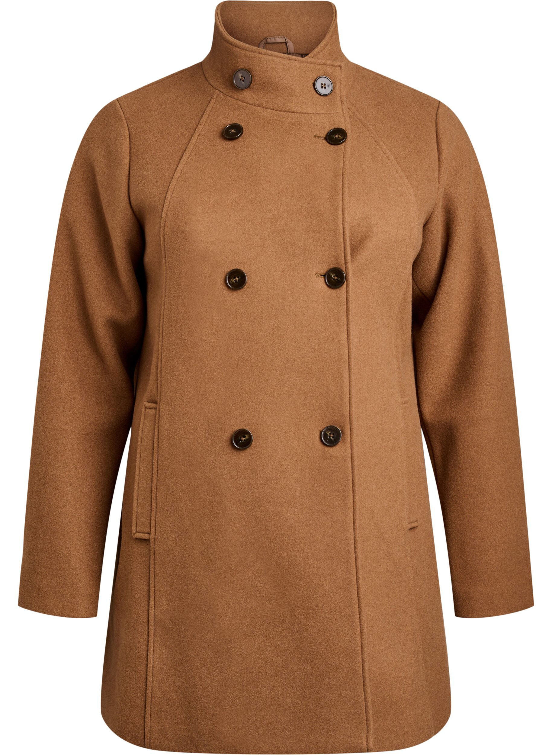 Short coat with A-line shape