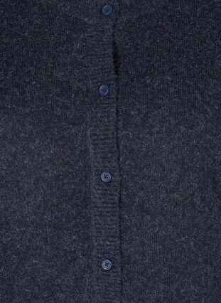 Short melange knitted cardigan with button fastening, Night Sky Mel., Packshot image number 2
