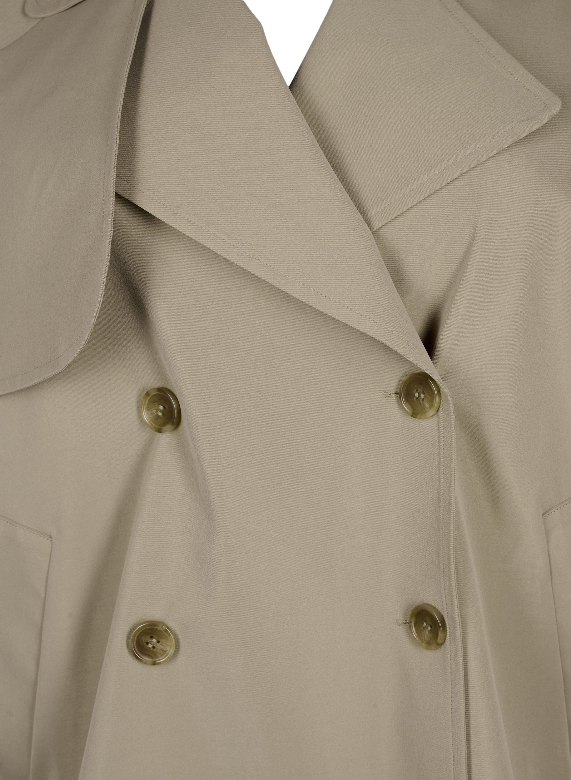 Zizzifashion Short trench coat with snap button closure, Coriander, Packshot image number 2