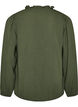 Blouse with V-neck and crochet trim, Green, Packshot image number 1
