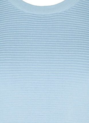 Long-sleeved knitted blouse in organic cotton, Chambray Blue, Packshot image number 2
