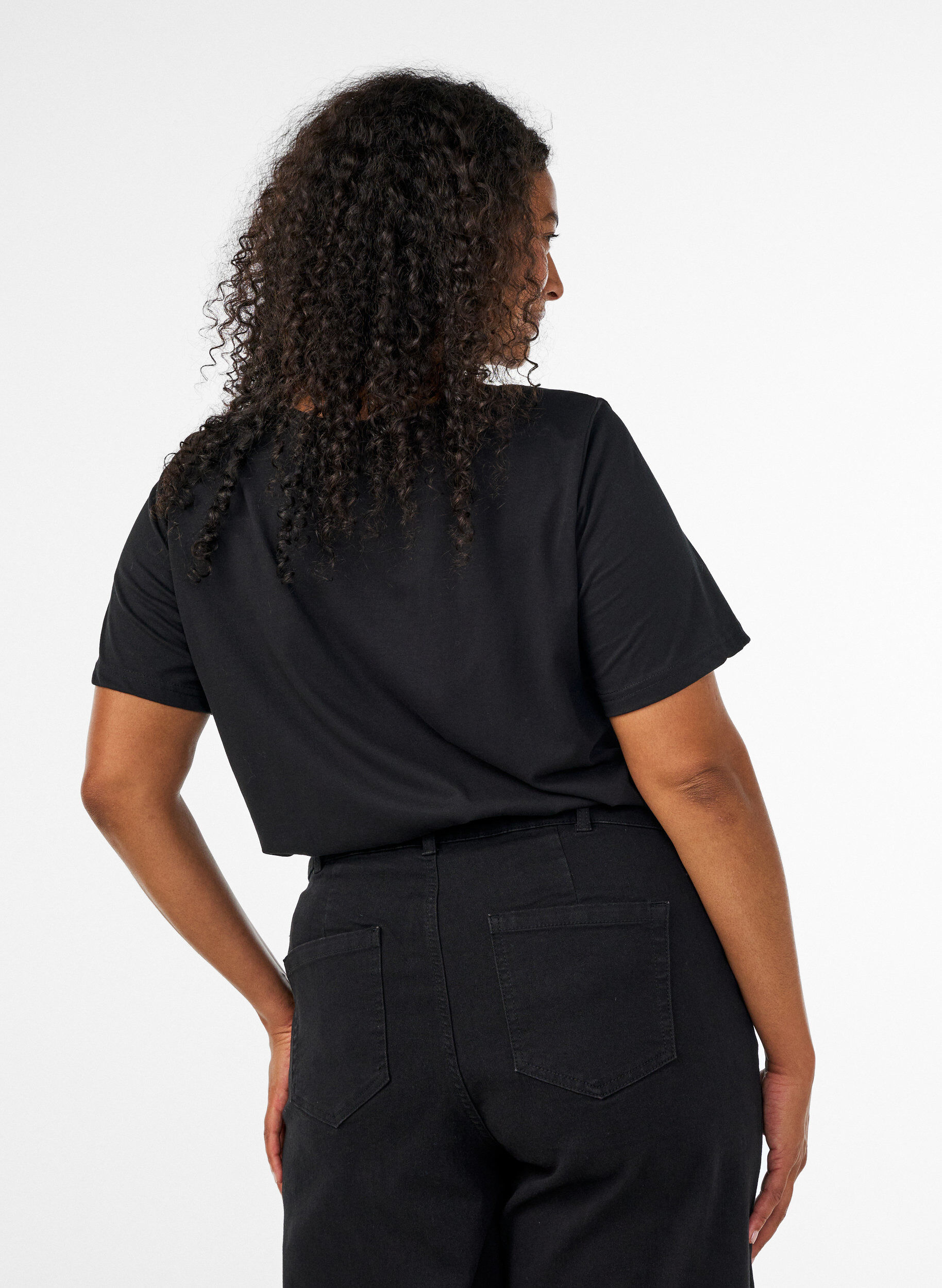 ZizzifashionT-shirt with motif, Black, Model image number 2