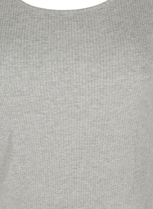 Short-sleeved dress in a ribbed fabric , Light Grey Melange, Packshot image number 2