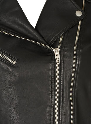 Faux leather jacket with zip details, Black, Packshot image number 2