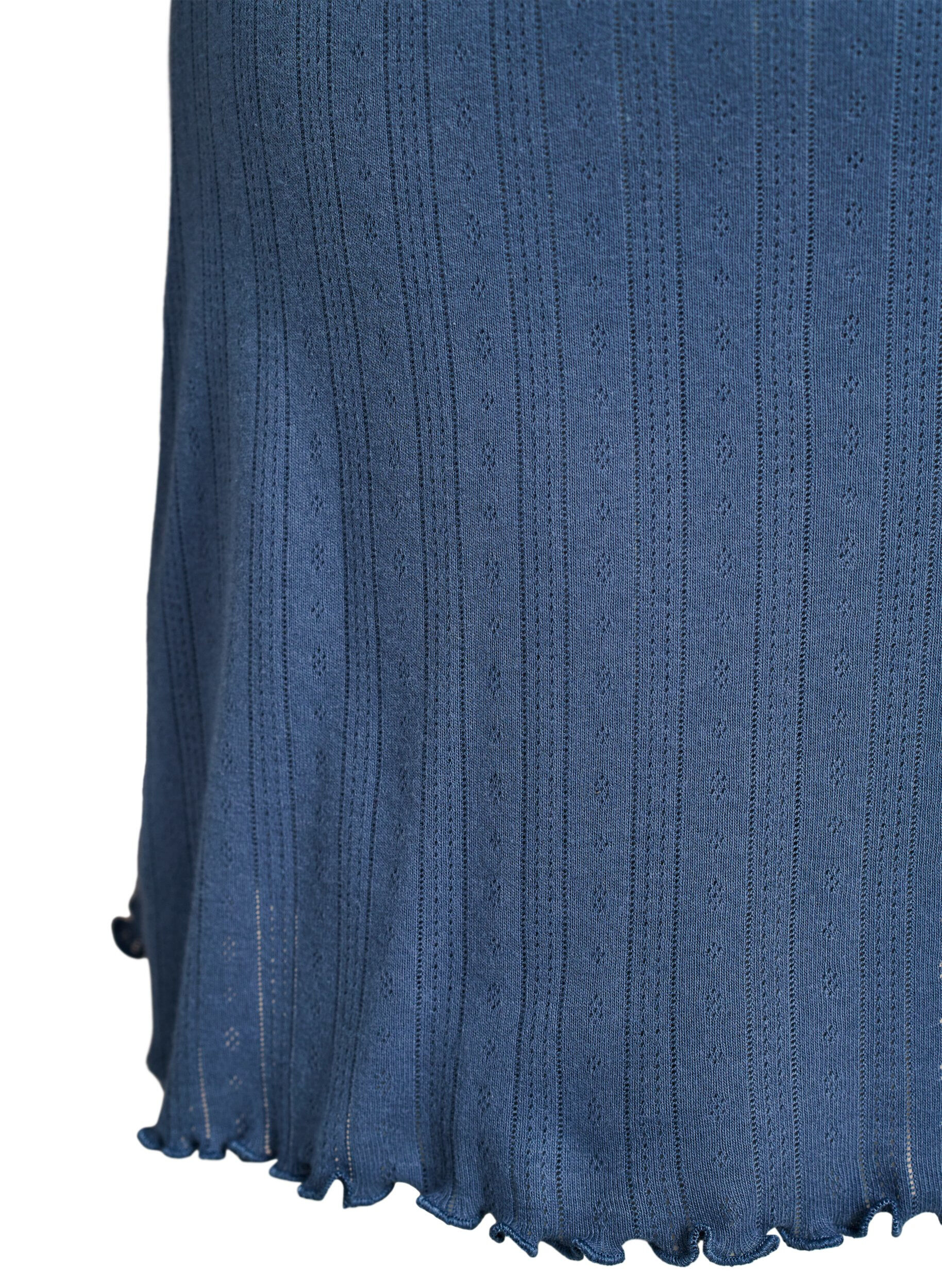 Zizzifashion Nightgown with thin straps and textured pattern, Blue, Packshot image number 3