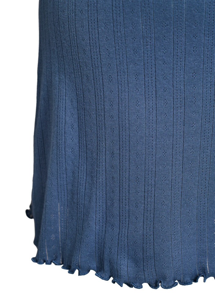 Nightgown with thin straps and textured pattern, Blue, Packshot image number 3
