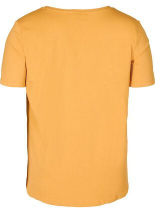 Basic t-shirt with v-neck, Spruce Yellow, Packshot image number 1